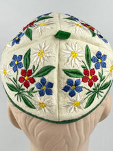 Load image into Gallery viewer, 1940's Tyrolean Felt Cap with Floral Silk Embroidery - Charming Vintage Piece