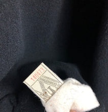 Load image into Gallery viewer, 1940s Volup Black Wool Coat with Faux Fur Lining - Bust 42"