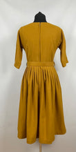 Load image into Gallery viewer, Original 1950s Lightweight Wool Dress with Original Belt in Mustard - Bust 34