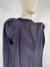 Load image into Gallery viewer, Original Late 1930s Midnight Blue Evening Coat with Embroidered Detail and Double Button Collar - Bust 34 35