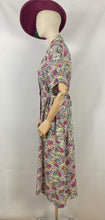 Load image into Gallery viewer, Original 1940s Green and Pink Cornucopia Floral Cotton Dress - Bust 44 46 - True Volup