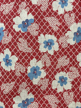 Load image into Gallery viewer, Reproduction Pretty Floral Print Blouse - Patriotic Red, White and Blue with Clear Glass - Bust 34