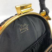 Load image into Gallery viewer, 1940s Black Grosgrain Bag with Gold Frame and Matching Purse - Made by Ingber