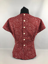 Load image into Gallery viewer, 1940s Reproduction Christmas Blouse in Riley Blake Cotton - Bust 36" 38"