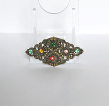 Load image into Gallery viewer, Vintage Czech Brooch with Colourful Paste