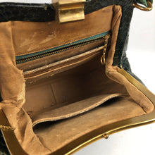 Load image into Gallery viewer, Incredible 1930s 1940s Green Snakeskin and Leather Handbag