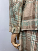 Load image into Gallery viewer, AS IS Original 1930s or 1940s Lightweight Wool Check Suit in Duck Egg, Mocha and Cream - Bust 34 35