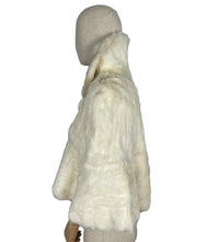 Load image into Gallery viewer, Original 1930's or 1940's Vintage White Fur Evening Cape with Stunning Collar - Vintage Winter Wedding Cape