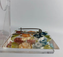Load image into Gallery viewer, Large Original 1940's Reverse Carved Lucite Brooch with Flowers *