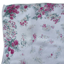 Load image into Gallery viewer, Original 1940's or 1950's Floral Silk Crepe Hanky in Soft Pink and White - Great Gift Idea