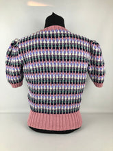 Load image into Gallery viewer, Reproduction 1940s Waffle Stripe Jumper Knitted from a Wartime Pattern - B 38 39 40 41 42