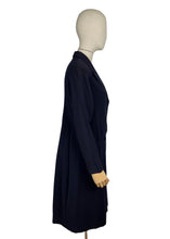 Load image into Gallery viewer, Charming Original 1930's Navy Blue Wool Double Breasted Coat - AS IS - Bust 36" *