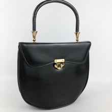 Load image into Gallery viewer, 1950s Black Vinyl Handbag With Matching Red Coin Purse
