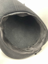 Load image into Gallery viewer, Exceptionally Beautiful 1930s Inky Black Felt Hat with High Brim and Bow Trim