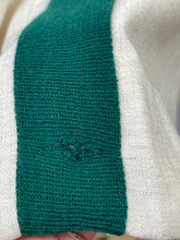 Load image into Gallery viewer, Original 1950s Natural Linen Dress with Kelly Green Trim and Soutache - Bust 36
