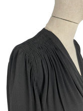 Load image into Gallery viewer, Original 1940's Black Crepe Balloon Sleeved Evening Gown - Bust 35 36