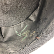Load image into Gallery viewer, 1930s Black Straw Hat with White Celluloid Trim