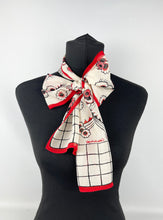 Load image into Gallery viewer, Original 1970's Does 1930's Black, Red and Cream Celia Birtwell Floral Scarf or Headscarf