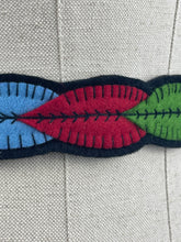 Load image into Gallery viewer, 1940's Style Felt Belt in Red, Pink, Blue and Green Made From a 1941 Pattern Using Pure Wool Felt - 28.5" Waist 29""