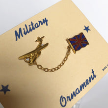 Load image into Gallery viewer, 1940s Patriotic Flag and Military Aeroplane Brooch Set