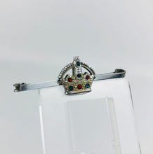 Load image into Gallery viewer, 1940s King George VI Red and Blue Paste Bar Brooch or Tie Pin