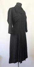 Load image into Gallery viewer, 1940s Volup Black Crepe Dress - B40