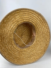 Load image into Gallery viewer, Original 1930's Wide Brimmed Natural Straw Hat with Cluster of Fabric Flowers