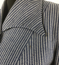 Load image into Gallery viewer, 1940s Blue and White Herringbone Stripe Wool Jacket - B38