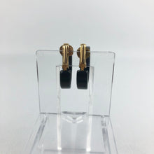 Load image into Gallery viewer, Vintage Dark Green Bakelite Clip On Hoop Earrrings