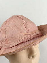 Load image into Gallery viewer, Original 1930s Pink Fabric Sun Hat with Seamed Brim - AS IS