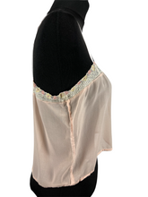 Load image into Gallery viewer, Original 1920's Semi Sheer Peach Chiffon Camisole with Beautiful Lace Trim - Bust 34"