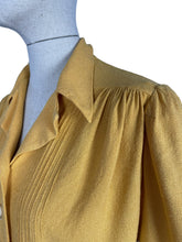 Load image into Gallery viewer, Original 1940’s True Volup Maxton Long Sleeved Crepe Blouse in Soft Mustard - Bust 40 42 44