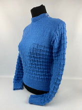 Load image into Gallery viewer, Reproduction 1930s Hand Knitted Jumper in Soft Blue - B36 37 38 39 40