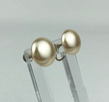 Load image into Gallery viewer, Vintage Faux Pearl Classic Button Earrings on Silver Screw Backs