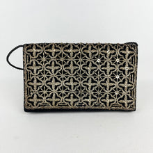 Load image into Gallery viewer, Vintage Black Velvet Evening Bag with Metallic Silver Embroidery - Neat Little Clutch *