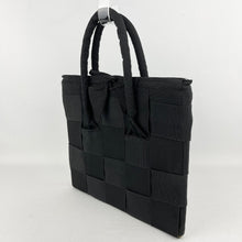 Load image into Gallery viewer, Original 1940's Black Leather and Grosgrain Ribbon Make Do and Mend Bag