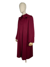 Load image into Gallery viewer, 1940s Rich Red Gaberdine Coat with Pockets - Shawl Collar - Great Swing Coat - Bust 38 40 42 *