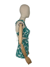 Load image into Gallery viewer, Original 1940's 1950's Martin White Green and White Floral Swimsuit - Vintage Swimwear - Bust 36 *