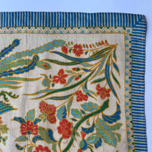 Load image into Gallery viewer, Original 1920's Pongee Silk Hankie with Floral Print and Bold Bird Design - Great Gift Idea