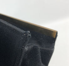 Load image into Gallery viewer, 1940s Black Box Bag with Gold Metal Trim