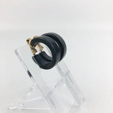 Load image into Gallery viewer, Vintage Dark Green Bakelite Clip On Hoop Earrrings