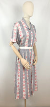 Load image into Gallery viewer, Original 1950s Black, White and Red Cherry Print Dress - Bust 36 38 40