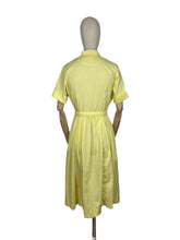Load image into Gallery viewer, Do Not Buy Original 1950's Lightweight Cotton Day Dress in Soft Yellow - Belted - Bust 36 38 *