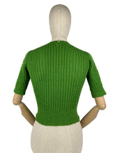 Load image into Gallery viewer, 1940's Reproduction Hand Knitted Cable Jumper in Green - Bust 32 33 34 35 *