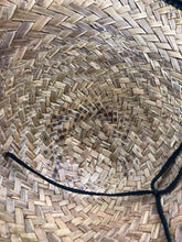 Load image into Gallery viewer, Original 1940s or 1950s Statement Straw Hat with Black Trim