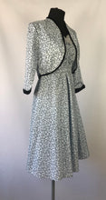 Load image into Gallery viewer, 1950s Artificial Silk Novelty Print Dress and Bolero Set - B32