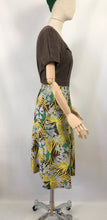 Load image into Gallery viewer, Original 1940s Summer Dress in Brown and Green Tropical Print - Bust 38 40