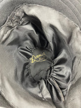 Load image into Gallery viewer, Original 1930's Austrian Made Inky Black Fur Felt Hat with Bow Trim