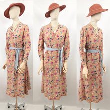 Load image into Gallery viewer, 1930s Rayon Floral Dress in Pastel Shades - Bust 36 38