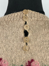 Load image into Gallery viewer, Original 1950s Fair Isle Roses Knit with Colourful Stripes - Bust 36 37